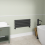 Riace Midnight Black Flat Designer Radiator 350x800mm Double Panel 1693 BTU