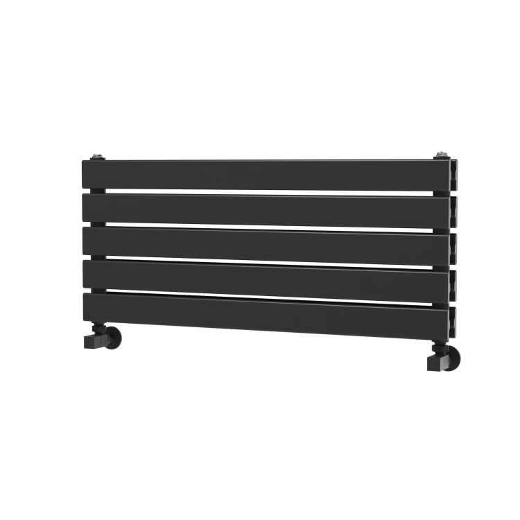Riace Midnight Black Flat Designer Radiator 350x800mm Double Panel 1693 BTU