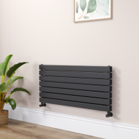 Riace Midnight Black Flat Designer Radiator 490x1000mm Double Panel 2898 BTU