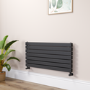 Riace Midnight Black Flat Designer Radiator 490x1000mm Double Panel 2898 BTU