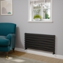Riace Midnight Black Flat Designer Radiator 490x1000mm Double Panel 2898 BTU
