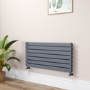 Riace Dark Grey Anthracite Flat Designer Radiator 490x1000mm Double Panel 2898 BTU