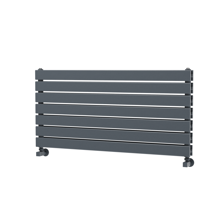 Riace Dark Grey Anthracite Flat Designer Radiator 490x1000mm Double Panel 2898 BTU