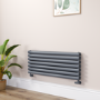 Sorrento Dark Grey Anthracite Oval Designer Radiator 413x1000mm Double Panel 2584 BTU