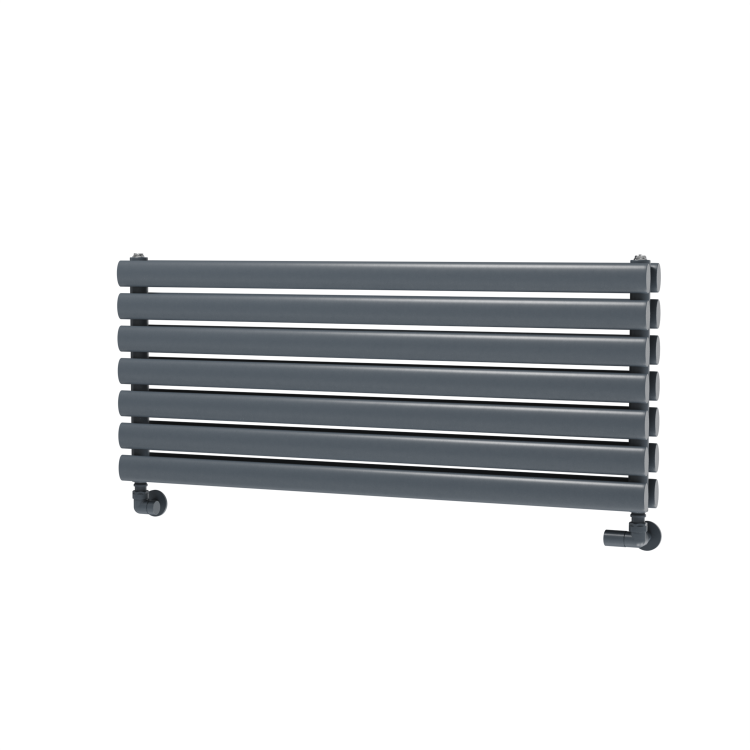 Sorrento Dark Grey Anthracite Oval Designer Radiator 413x1000mm Double Panel 2584 BTU