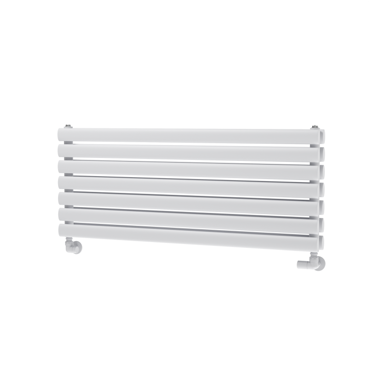 Sorrento White Oval Designer Radiator 413x1000mm Double Panel 2584 BTU