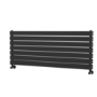 Riace Linea Midnight Black Flat Designer Radiator 490x1200mm Double Panel 3410 BTU - Horizontal Bars