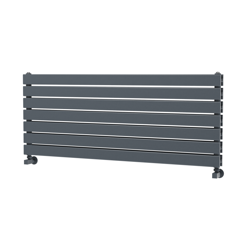 Riace Dark Grey Anthracite Flat Designer Radiator 490x1200mm Double Panel 3410 BTU