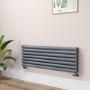 Sorrento Dark Grey Anthracite Oval Designer Radiator 413x1200mm Double Panel 3048 BTU