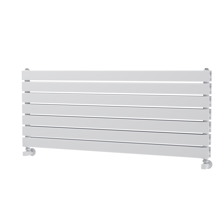Riace White Flat Designer Radiator 490x1200mm Double Panel 3410 BTU