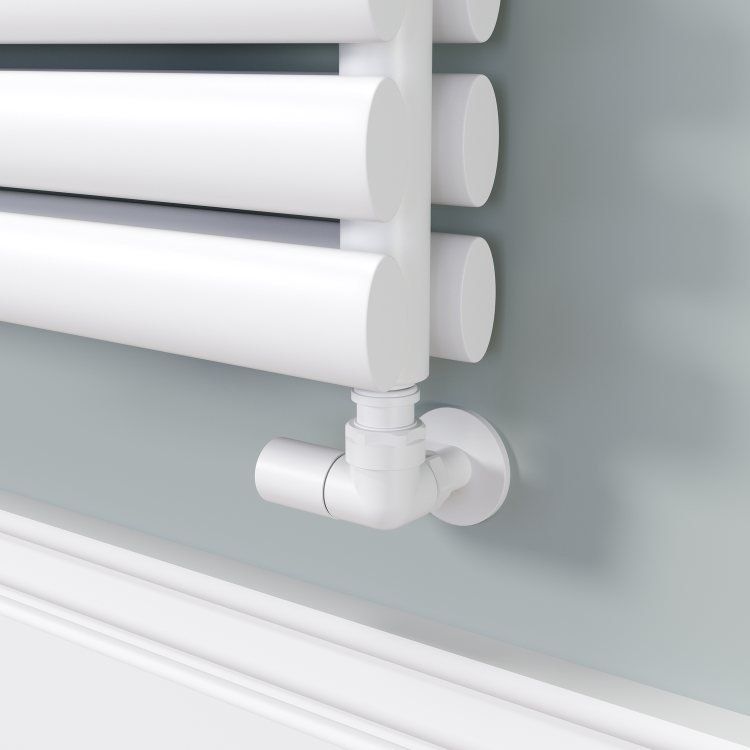 Sorrento White Oval Designer Radiator 413x1200mm Double Panel 3048 BTU