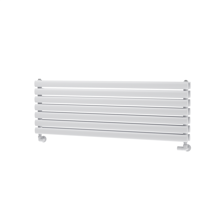 Sorrento White Oval Designer Radiator 413x1200mm Double Panel 3048 BTU