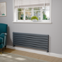 Riace Dark Grey Anthracite Flat Designer Radiator 490x1400mm Double Panel 3908 BTU