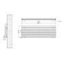 Riace Dark Grey Anthracite Flat Designer Radiator 490x1400mm Double Panel 3908 BTU