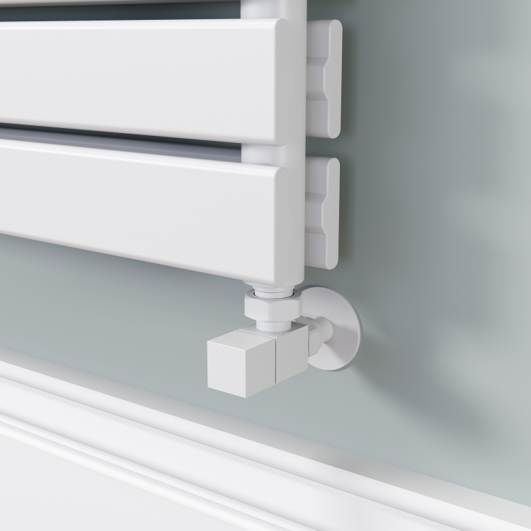 Riace White Flat Designer Radiator 490x1400mm Double Panel 3908 BTU