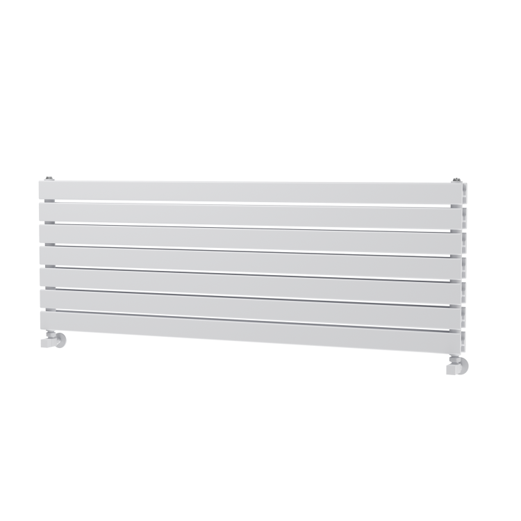 Riace White Flat Designer Radiator 490x1400mm Double Panel 3908 BTU