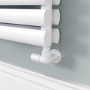 Sorrento White Oval Designer Radiator 413x1400mm Double Panel 3509 BTU