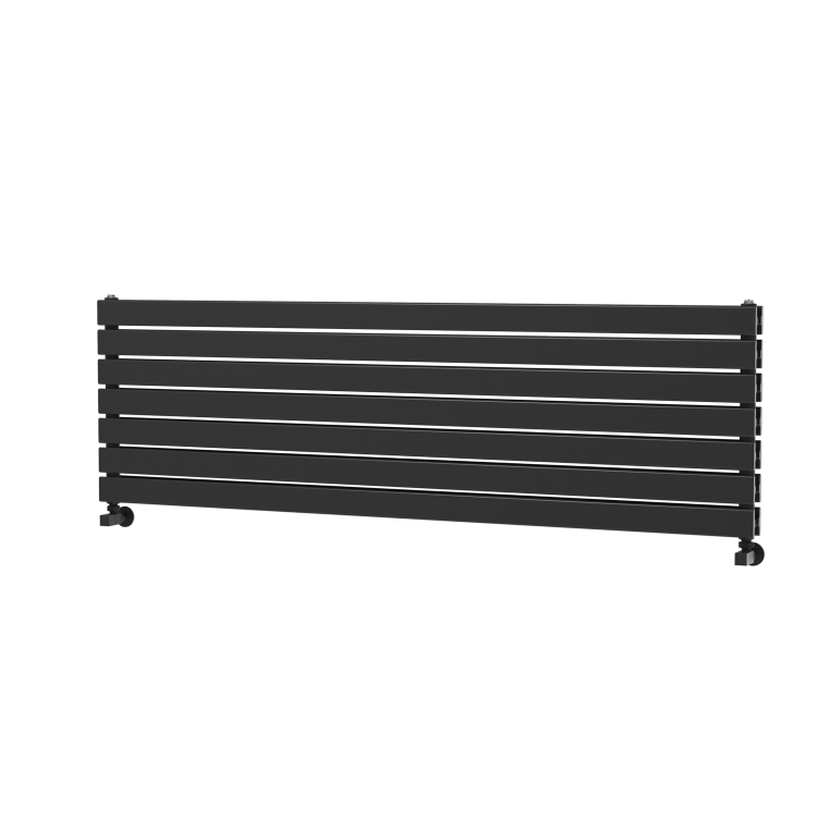 Riace Midnight Black Flat Designer Radiator 490x1600mm Double Panel 4392 BTU