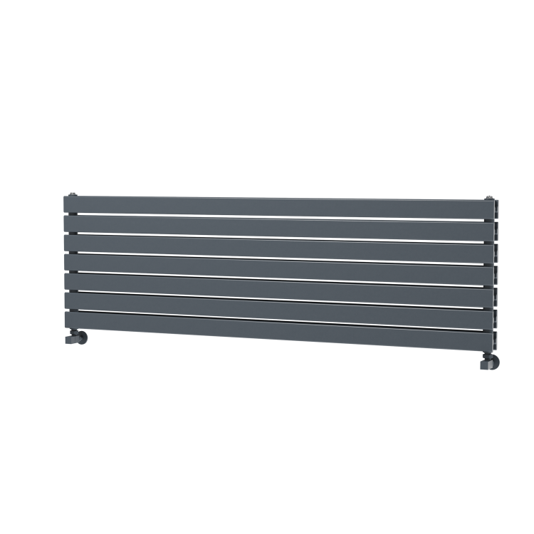 Riace Dark Grey Anthracite Flat Designer Radiator 490x1600mm Double Panel 4392 BTU