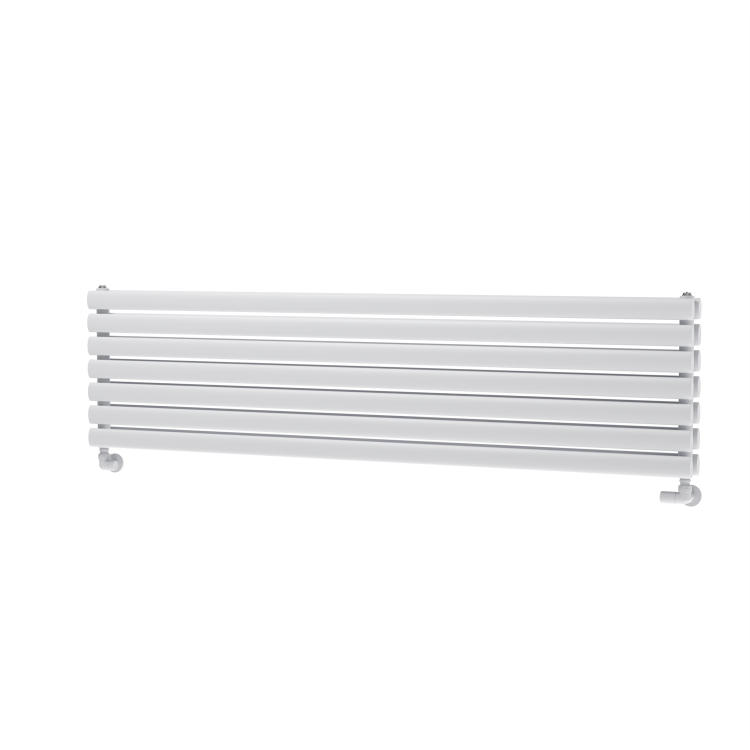 Sorrento White Oval Designer Radiator 413x1600mm Double Panel 3973 BTU