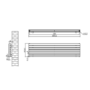Sorrento White Oval Designer Radiator 413x1600mm Double Panel 3973 BTU