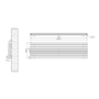 Riace Midnight Black Flat Designer Radiator 490x1800mm Double Panel 4863 BTU