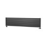 Sorrento Midnight Black Oval Designer Radiator 413x1800mm Double Panel 4437 BTU