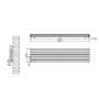 Sorrento Midnight Black Oval Designer Radiator 413x1800mm Double Panel 4437 BTU