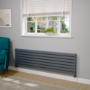 Riace Dark Grey Anthracite Flat Designer Radiator 490x1800mm Double Panel 4863 BTU