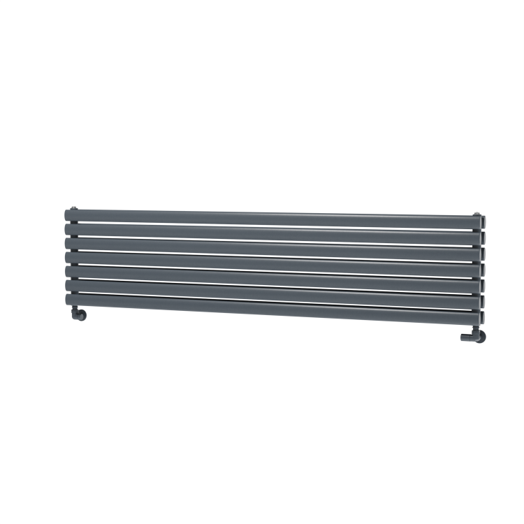 Sorrento Dark Grey Anthracite Oval Designer Radiator 413x1800mm Double Panel 4437 BTU