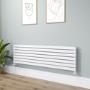 Riace White Flat Designer Radiator 490x1800mm Double Panel 4863 BTU