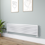 Sorrento White Oval Designer Radiator 413x1800mm Double Panel 4437 BTU