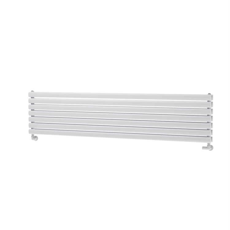Sorrento White Oval Designer Radiator 413x1800mm Double Panel 4437 BTU