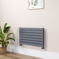 Riace Dark Grey Anthracite Flat Designer Radiator 490x800mm Double Panel 2369 BTU