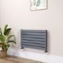Riace Dark Grey Anthracite Flat Designer Radiator 490x800mm Double Panel 2369 BTU