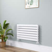 Riace White Flat Designer Radiator 490x800mm Double Panel 2369 BTU