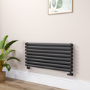 Sorrento Midnight Black Oval Designer Radiator 472x1000mm Double Panel 2952 BTU