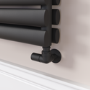 Sorrento Midnight Black Oval Designer Radiator 472x1000mm Double Panel 2952 BTU