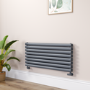 Sorrento Dark Grey Anthracite Oval Designer Radiator 472x1000mm Double Panel 2952 BTU