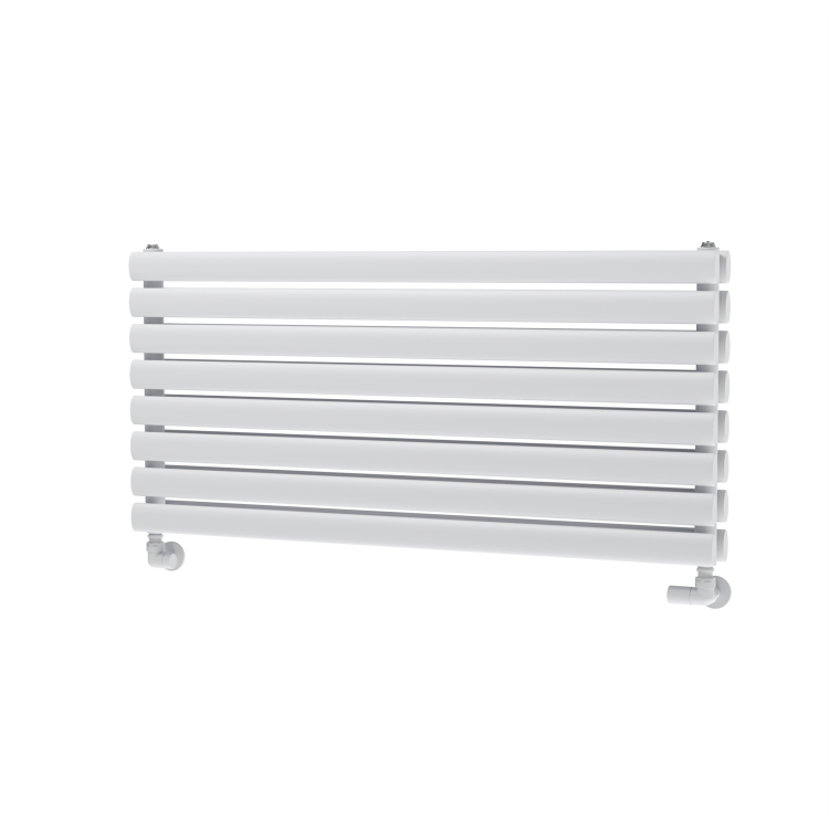 Sorrento White Oval Designer Radiator 472x1000mm Double Panel 2952 BTU