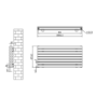 Sorrento White Oval Designer Radiator 472x1000mm Double Panel 2952 BTU