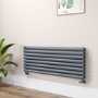 Sorrento Dark Grey Anthracite Oval Designer Radiator 472x1200mm Double Panel 3485 BTU