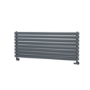 Sorrento Dark Grey Anthracite Oval Designer Radiator 472x1200mm Double Panel 3485 BTU