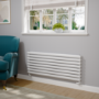 Sorrento White Oval Designer Radiator 472x1200mm Double Panel 3485 BTU