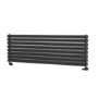 Sorrento Midnight Black Oval Designer Radiator 472x1400mm Double Panel 4010 BTU