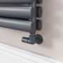 Sorrento Dark Grey Anthracite Oval Designer Radiator 472x1400mm Double Panel 4010 BTU