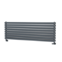Sorrento Dark Grey Anthracite Oval Designer Radiator 472x1400mm Double Panel 4010 BTU