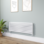 Sorrento White Oval Designer Radiator 472x1400mm Double Panel 4010 BTU
