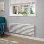 Sorrento White Oval Designer Radiator 472x1400mm Double Panel 4010 BTU