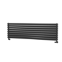 Sorrento Midnight Black Oval Designer Radiator 472x1600mm Double Panel 4539 BTU